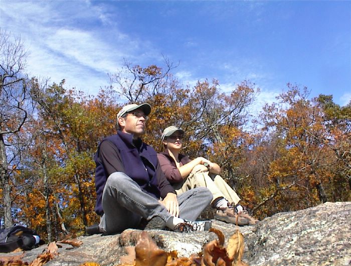 Dan and Ruth sitting on Preacher's Rock