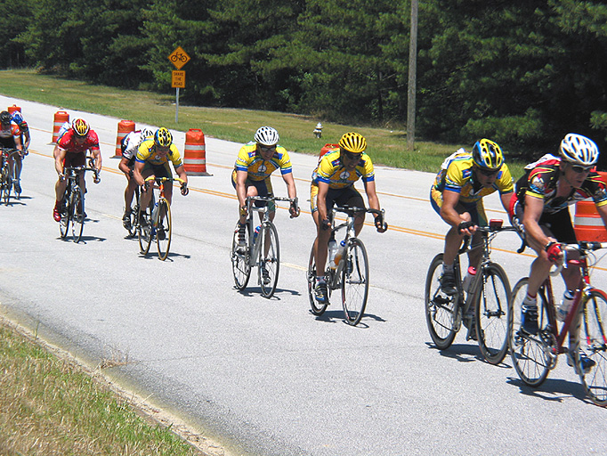 chasing pack streched out