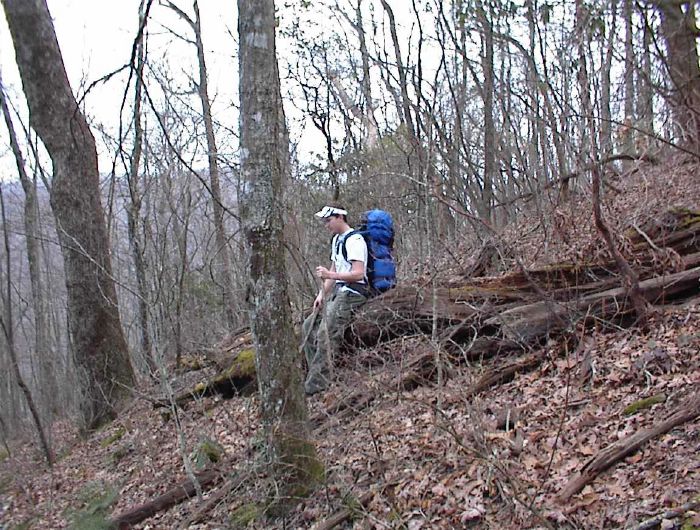 Matt takes a breif pause - approaching the summit