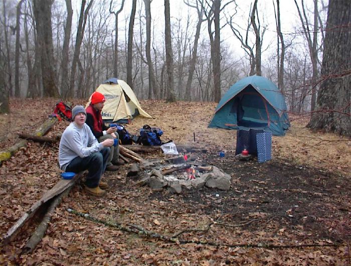 Breakfast by the campfire